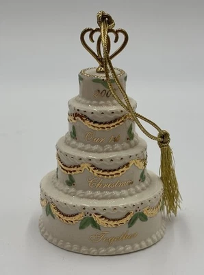 Lenox “Our First Christmas Together” Wedding Cake Tree Ornament Cake Dated 2007 - Image 1 of 4