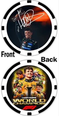 LANDO NORRIS - CAMPEÓN DEL MUNDO DE F1 2025 - FICHA CONMEMORATIVA DE POKER ***FIRMADA*** Foto 1 de 2