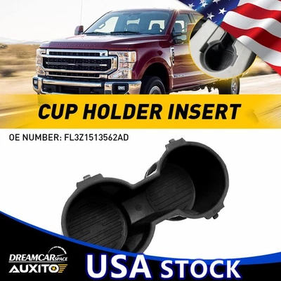 Nuevo inserto portavasos de goma de ébano negro para Ford F-350 F-250 Super Duty F-150 Foto 1 de 4
