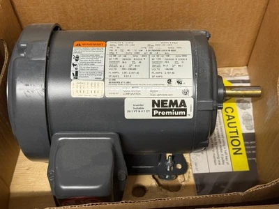 US motors Nidec U1P1D Motor FR27, 1HP, 3600 RPM, 56 Frame, 208-230/460V - Image 1 of 4