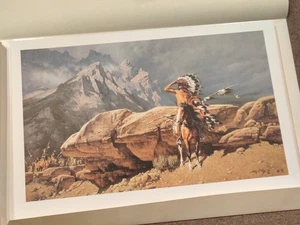 Frank McCarthy VOM RAND Indianer WESTERN KUNST Druck Pferd Berg AP - Bild 1 von 13
