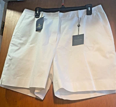 Brooks Brothers NUEVO con etiquetas 69.50 Pantalones Cortos Chinos de Algodón Blanco para Mujer Talla 14 Foto 1 de 4
