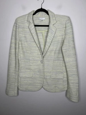 CAbi Blazer Womens Lemon Zest Ivory Multi Tweed Knit Pocket Office Size 8 — 第 1/4 张图片