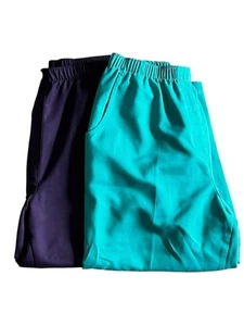 Lot of 2 Alia Green & Purple Pull On Cropped Capri Pants Size 12 Summer Casual - Picture 1 of 9