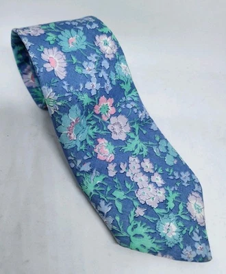 Corbata de Colección Liberty of London 100% Algodón Azul Floral Hecha en EE. UU. DE COLECCIÓN Foto 1 de 4