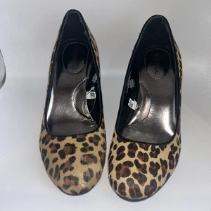 Merona Animal Print Heels Leather Not Worn Women’s Size 7.5 - Picture 1 of 11