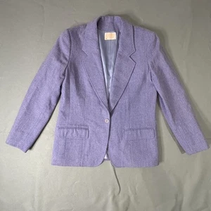 Blazer vintage Pendleton femme 12 violet laine simple bouton structuré USA années 90 - Photo 1/17