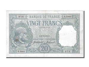 [#102290] Biljet, Frankrijk, 20 Francs, 20 F 1916-1919 ''Bayard'', 1918, 1918-12 - Imagen 1 de 2
