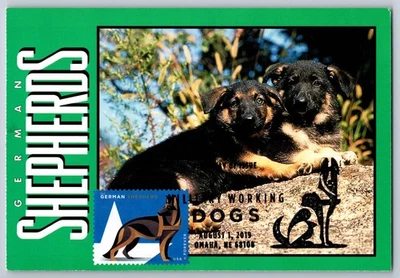 #5405 Military Working Dogs German Shepherds FDC Maxi Card w/Pictorial Cancel - Image 1 of 2