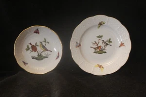 HEREND ROTHSCHILD BIRD COASTER & PLATE - Picture 1 of 2