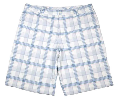 Nike Core Heritage Dri-Fit White Blue Red Green Check Golf Shorts Mens Size 40 - Image 1 of 4