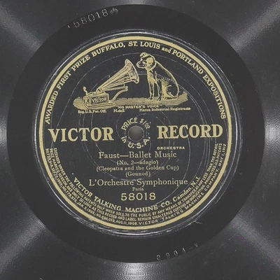 L'ORCHESTRE SYMPHONIQUE Faust-Ballet Music / 3 Discs VICTOR 58018 VG 78 1909 12" - Image 1 of 4