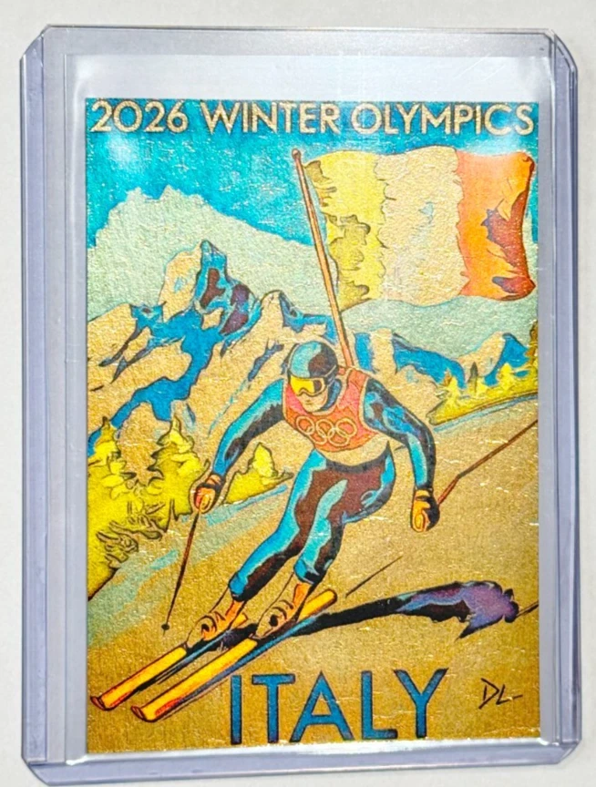 2026年冬季奥运会限量版镀金艺术家签名“意大利”集换卡1/1 — 第 1/2 张图片