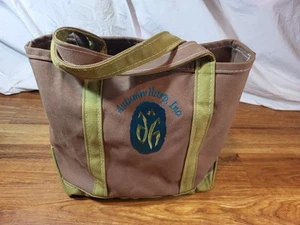 Vtge LL Bean Brown & Green Boart & Tote Is Personalized - Picture 1 of 6