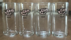 (4) Vintage Libbey Farm Animal Sounds Oink Pink Pig Juice Glasses ~ See pictures - Picture 1 of 3