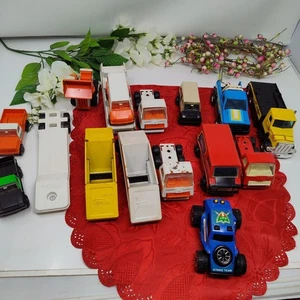 Lot Of 15 Vintage Buddy L & Tonka Trucks, Cars & Tractor Trailers - Picture 1 of 17