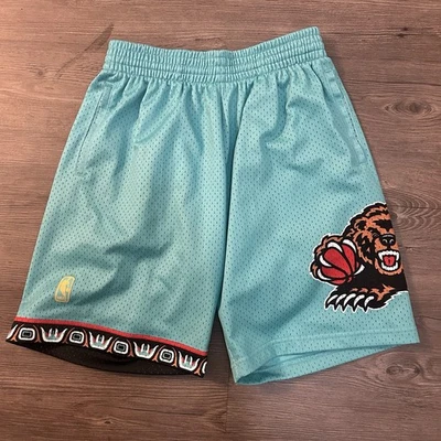 Mitchell & Ness Road Swingman Shorts Mens Teal M NBA Vancouver Grizzlies 96-97 - Image 1 of 3
