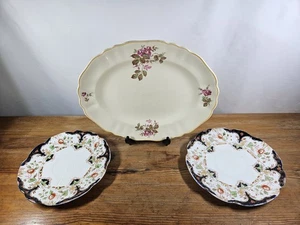 VINTAGE J&G MEAKIN OVAL PLATTER & E&B.L. DUCHESS IMARI PLATES SET – 1890s–1940s - Picture 1 of 24