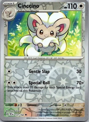 Cinccino Reverse Holo Uncommon SV05: Temporal Forces 137/162 NM - Image 1 of 2