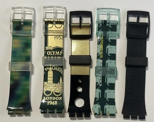 5 Vintage Swatch Watch Upper Band Loop Buckle Lot 90’s 34mm Gents 17mm - Picture 1 of 5
