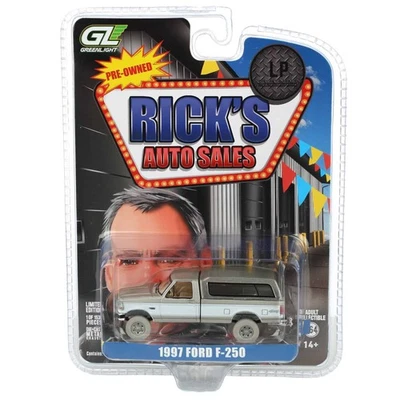 Greenlight Inseguimento 1/64 1997 Ford F-250 4x4 Camion Letto Tappo Rick's Auto - Immagine 1 di 3