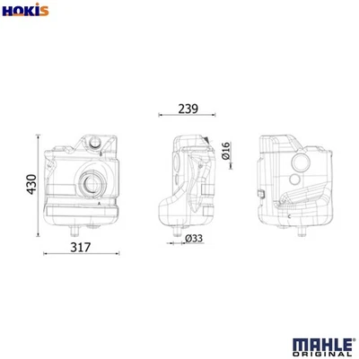 EXPANSION TANK COOLANT CRT 260 000S FOR RENAULT TRUCKS DXi 12 12.1L 6cyl MAGNUM - Image 1 of 4