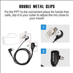 Walkie Talkie Headset Hörmuschel PTT MIC Kopfhörer für Motorola Funkgeräte - Bild 1 von 3