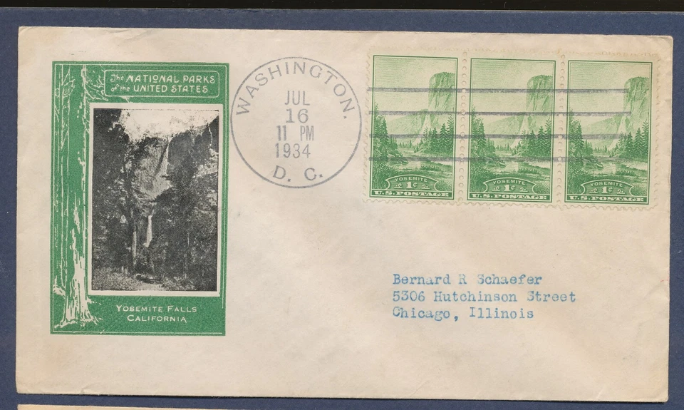 USA - Scott 740  FDC -  Yosemite Falls National Park - July 16, 1934 --b - Image 1 of 1