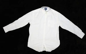 George Mens Solid White Classic Fit Long Sleeve Button Up Dress Shirt L 42-44 - Picture 1 of 15
