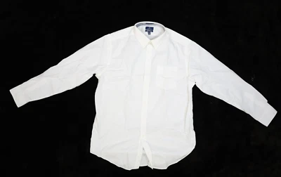 Camisa de vestir George para hombre blanca lisa calce clásico manga larga abotonada L 42-44 Foto 1 de 4