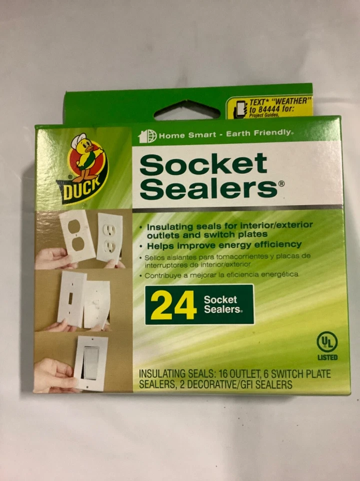  Selladores de enchufe Duck 24pk ideales para tomas de corriente interiores/exteriores y placas de interruptor Foto 1 de 1