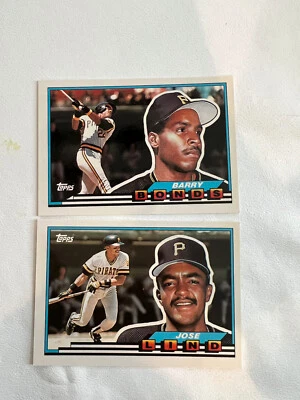 (2) Tarjetas de béisbol 1989 Topps Big Barry Bonds # 5 y Joseph Lind # 25 (piratas) Foto 1 de 2