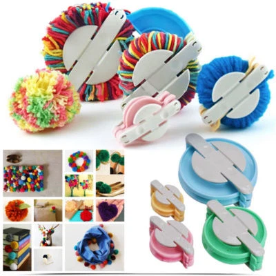 4er Pompon Maker Bommelmacher Set Bommel Gerät Pom-pom Donut Kinder ☆т M1E6 W1N4 - Bild 1 von 4
