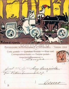 AUTOMOBILE-AUTORE ATTILIO-UMORISTICA-ESPOSIZIONE TORINO 1904-C38-55 - Picture 1 of 1