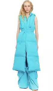 Chaouiche Womens Puffer Down Sleeveless Long Vest Oversized Blue Rare Runway 5XL - Picture 1 of 7