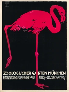Munich Zoological Garden | Ludwig Hohlwein | 1912 German Zoo Travel Poster Print - Picture 1 of 10