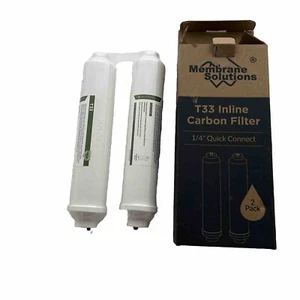 Membrane Solutions T33 Inline Carbon Filter New 2 Pack Sealed Filters - Picture 1 of 7