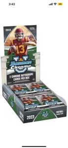 2023 Bowman Chrome University Football Factory Sealed Hobby Pack Box