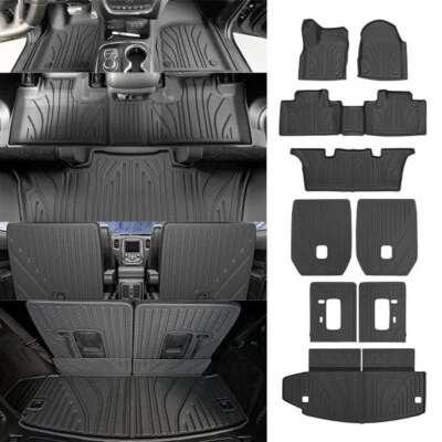For 2016-2025 Dodge Durango Floor Mats Backrest Mat Trunk Cargo Liners TPE - Image 1 of 4