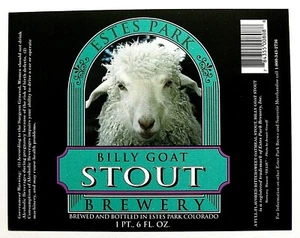 Estes Park Brauerei Billy Goat Stout großes Papier Bieretikett CO 22 Unzen - Bild 1 von 1