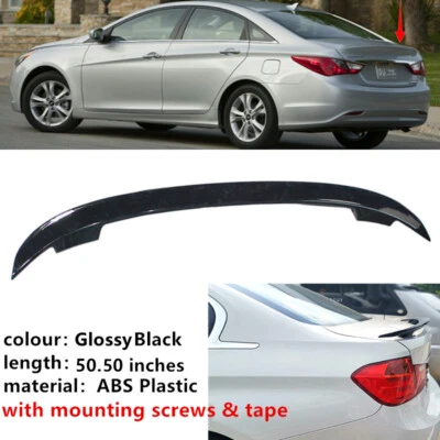 Fit For Hyundai Sonata 2011-2014 Black Rear Trunk Spoiler Sport Wing Universal   - Image 1 of 4