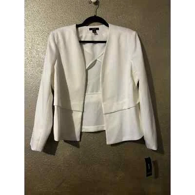 Blazer abierto Alfani “Blue Orchid” blanco brillante 12 nuevo con etiquetas Foto 1 de 4