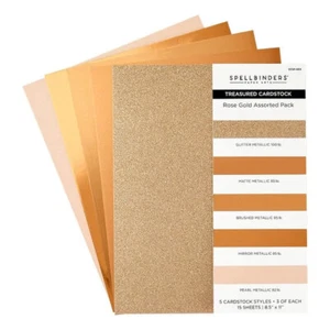 Spellbinders Treasured Cardstock 8 1/2"x 11 - Rose Gold Assortment (15 Pack) SCS - Bild 1 von 3