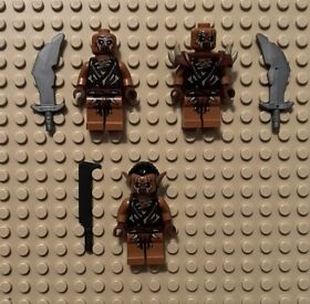 LEGO Gundabad Orc Minifigure Lot Of 3 With Weapons. The Hobbit. Adult Owned.