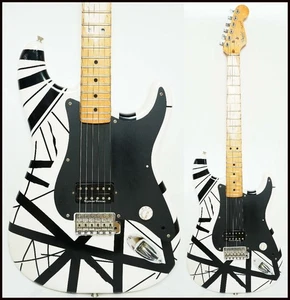 Fender USA American Standard Stratocaster 1983 (mod) EVH White&Black Stripe - Picture 1 of 10