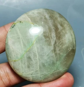 Increíble Piedra Lunar Verde Orbicular Roca Cristal Palma Reiki Sanación - Imagen 1 de 10