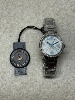 Reloj pulsera y caja Stuhrling Symphony 683 para mujer 32 mm de acero plateado 683,01 Foto 1 de 4