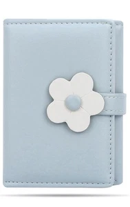 Cute Small Wallets. Fashion 3D Flower Snap Tri-folded Wallet  (Blue) - Picture 1 of 7