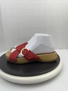 Clarks Reileigh May Sandals Womens Red Nubuck Slide Slip On Shoes Size 8M NEW - Picture 1 of 10