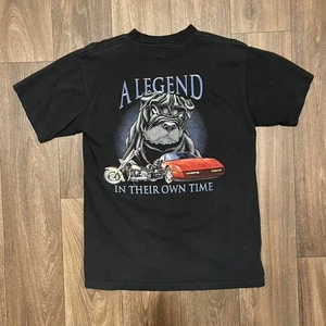Dodowg Camiseta Motera Negra Con Gráfico Bulldog Talla M - Imagen 1 de 4